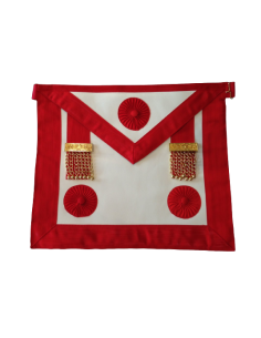 Tablier Maitre REAA Dos Rouge Cuir (Rite Ecossais Ancien...