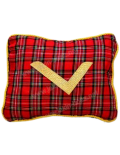 Housse de Coussin de Cérémonie Brodé Equerre Or RSE (Rite...