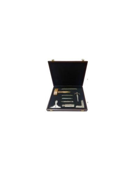 Coffret Bois 9 Outils Argent RE (Rite Emulation)
