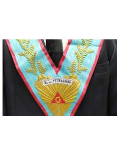 Sautoir V.M. Brodé Machine Brodé au nom de la Loge (Rite...