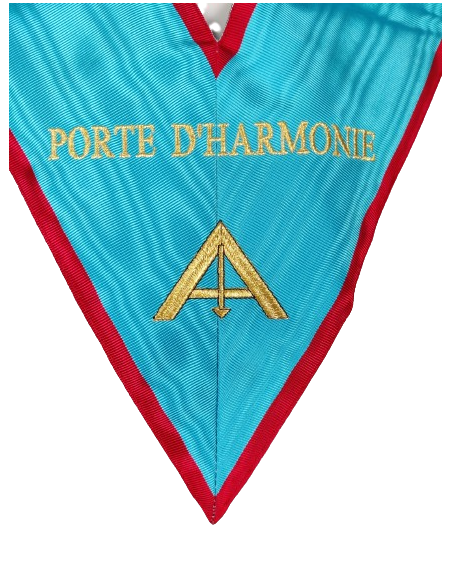 Sautoirs 9 Officiers REAA (Rite Ecossais Ancien et Accepté) Brodés Machine Personnalisés avec nom de Loge (sans bijou)