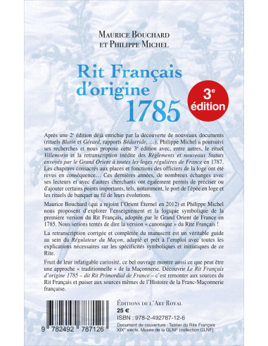 Rit Français d’origine 1785 dit Rit Primordial...