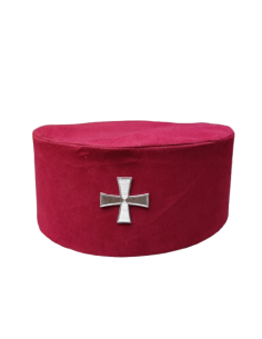 Chapeau Rouge de Chevalier du Temple brodé Croix... 2