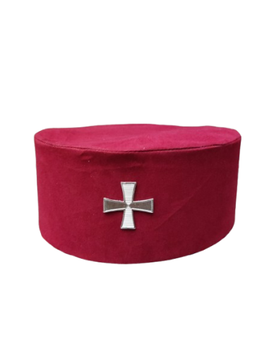 Chapeau Rouge de Chevalier du Temple brodé...