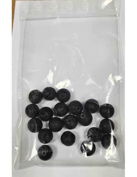 Billes de vote 20 noires et 20 blanches (pierre de lave naturelle)