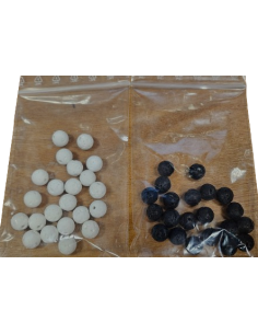 Billes de vote 20 noires et 20 blanches (pierre de lave...
