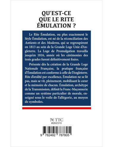 Qu'est-ce que le Rite Émulation ? Collection...