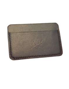 Porte carte en cuir Noir logo discret branche d'Olivier... 2
