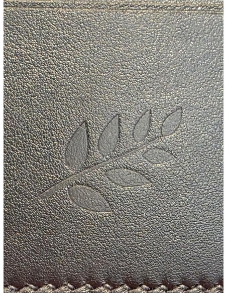 Porte carte en cuir Noir logo discret branche d'Olivier (RFID)