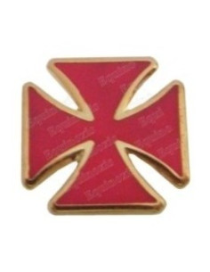 Pin's Templier – Croix templière pattée émaillée rouge -