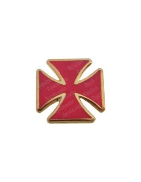 Pin's Templier – Croix templière pattée émaillée rouge -
