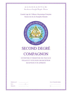 RITUEL COMPAGNON 2 éme DEGRE RAPMM (Rite Ancien Primitif...
