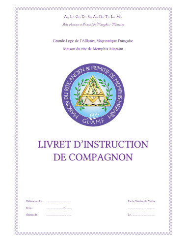 LIVRET D'INSTRUCTION COMPAGNON 2 EME DEGRE...