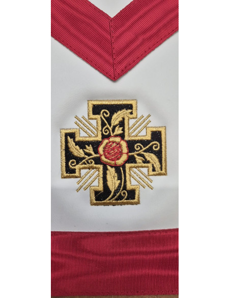 Tablier Cuir 18eme Degré Rose-Croix  RAPMM (Rite Ancien Primitif Memphis Misraim)
