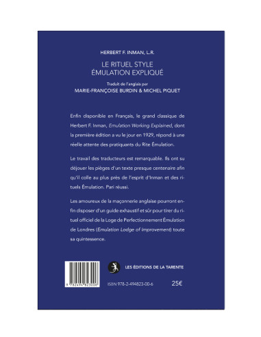 Le Rituel style Émulation expliqué F.Inman...