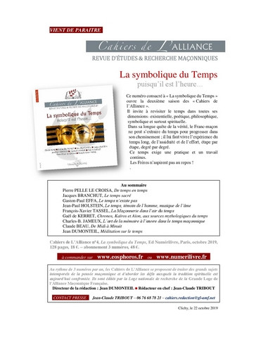 Cahiers de l'Alliance N°4 LA SYMBOLIQUE DU...