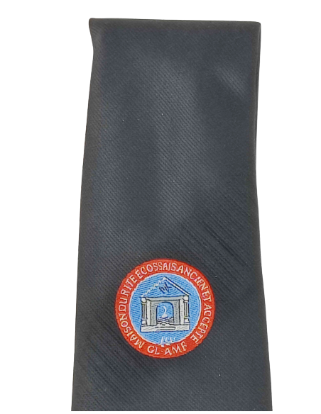 Cravate Soie noire avec Logo De Rite