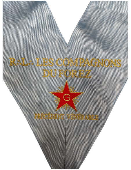 Sautoir / Collier d'Officier RF (Rite Français) Personnalisé au nom de la Loge (13 pieces avec bijoux)