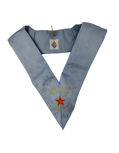 Sautoir / Collier d'Officier RF (Rite Français) Personnalisé au nom de la Loge (13 pieces avec bijoux)