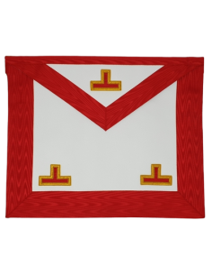 Tablier Vénérable Maître cuir REAA Dos Deuil (Rite...