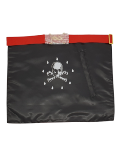 Tablier Vénérable Maître cuir REAA Dos Deuil (Rite... 2