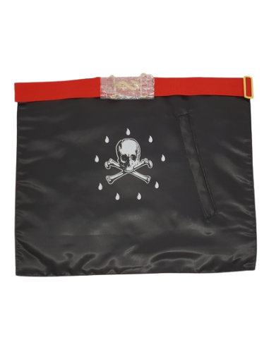 Tablier Vénérable Maître cuir REAA Dos Deuil...